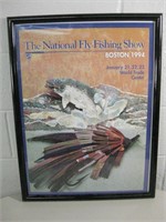 19" x 25" Framed 1994 Fly Fishing Show Poster