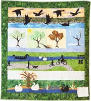 Scenes from Nature, wall quilt, 44" x 40"