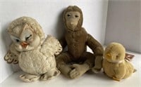 Rushton Star Plush Owl, Stuffed Monkey and