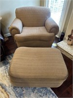 Oversized Upholstered Chair and Ottoman