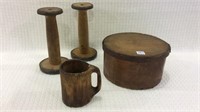 Group of 4 Wood Items Including