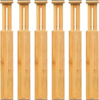 Bamboo Drawer Dividers  16.7-21.9 in  6Pk