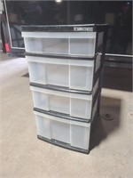 4 Drawer Plastic Storage Bin 13x16x25"