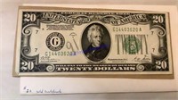 1928 $20 gold certificate, small note, rare