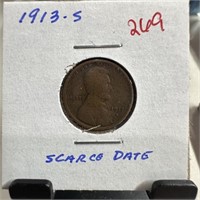 1913-S WHEAT PENNY CENT SCARCE DATE