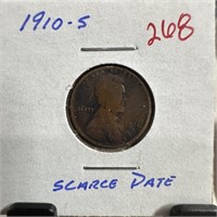 1910-S WHEAT PENNY CENT  SCARCE DATE