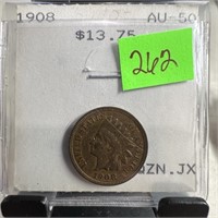 1908 INDIAN HEAD PENNY CENT BETTER