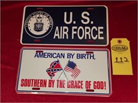 U S Air Force & Confederate Plate