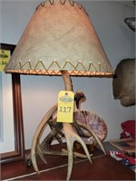 Deer Antler Lamp And Bradford Exchange Plate