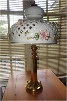 Signed Capodimonte M. Moretto Lamp w/ Brass Base