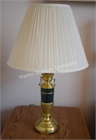 (B2) Green/Brass Table Lamp - 28" Tall