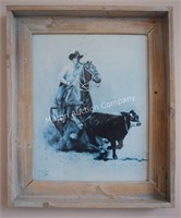 (B2) Framed Cowboy Print by Carolyn Cheney