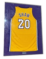 Brian Shaw autographed, framed stitched jersey