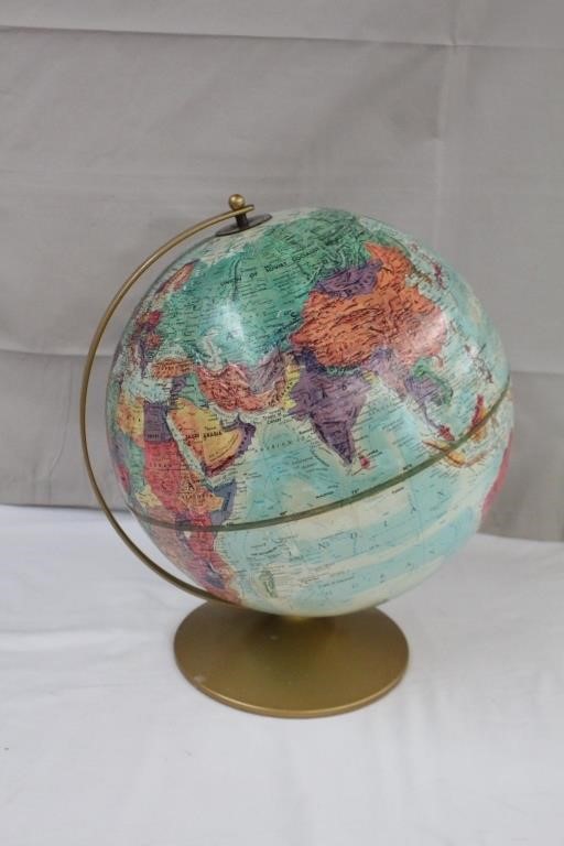 MacLean's world globe, 13 X 15"H