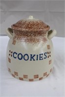 New Debco pottery double handled cookie jar,