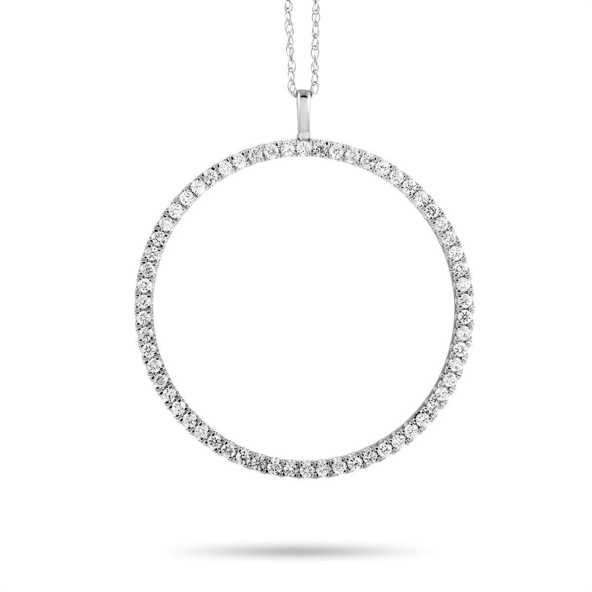 14K White Gold 0.50ct Diamond Pendant Necklace