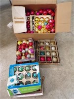 Large box of glass ornaments - vintage
