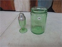 Vaseline Glass Jar & Shaker