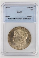 1878-S Morgan Silver $1 NNC MS-66 Price Guide $900