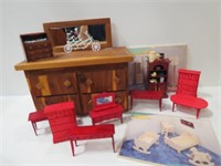 Doll Cedar Dresser  & Small Furniture