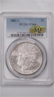1881-S Morgan Silver $1 PCGS MS66 SQ