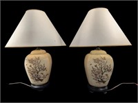 Vintage Ginger Jar Table Lamps, One Needs Switch