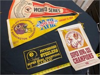 Pennants and football memorabilia