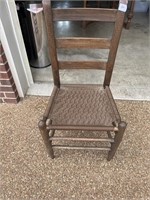 Antique primitive Ladder back chair 35in tall