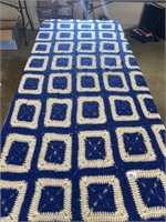 Blue and White Granny Square Afghan