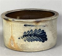 Cobalt decorated Cowden & Wilcox stoneware butter