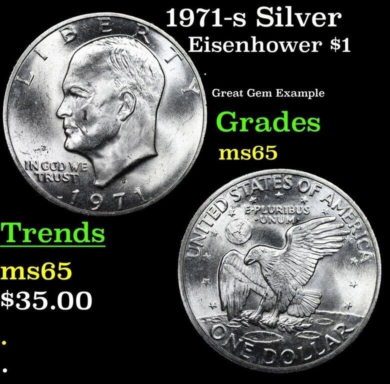 1971-s Silver Eisenhower Dollar 1 Grades GEM Unc
