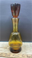 Unmarked Amber Glass Decanter (11.5"H)