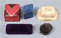 5pc. Antique, Vintage Ring, Pin Presentation Boxes