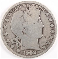 1908-O Barber Half Dollar - Full Rim