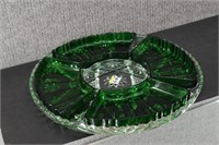 Anchor Hocking Emerald Green/Crystal Relish Set