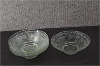 4 Federal Glass Clear Hobnail Berry Bowls