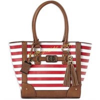 BD TOTE STYLE CHERRY STRIPE 17"X12"X5"