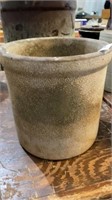 Vintage crock - 7.5 inches h.- ** some cracking