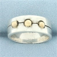 Mens Vintage Hand Crafted Designer Ring in 14k Yel