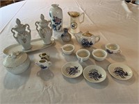 Miniature tea set and miscellaneous other decor