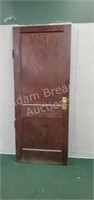 Vintage solid wood door with hardware, 32 x 78.5