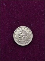 1852 2.5$ QUARTER EAGLE LIBERTY GOLD COIN