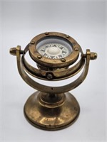 BRASS NAUTICAL COMPASS - 5" HIGH X 3.5" DIAMETER