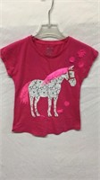 R4) LARGE YOUTH PINK HORSE SHIRT, CHEROKEE