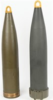 LOT OF 2 155MM ARTILLERY SHEEL CASINGS *INERT*