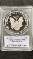 2012-W PCGS PR70DCAM Proof Silver Eagle 1oz
