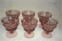 6 Pink Sherbert Glasses