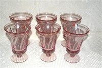 6 Pink Water Glasses