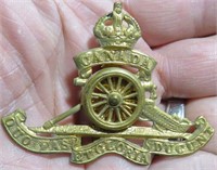 RCA Royal Canadian Artillery Spinning Wheel Badge