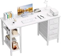 Lufeiya White Computer Desk with Drawers & Storage